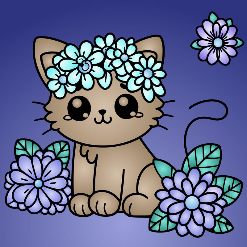 cute flowers cat