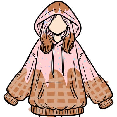 girl in oversized hoodie