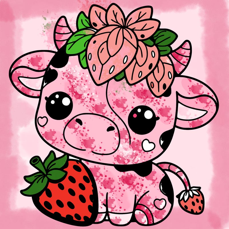 cute strawberry cow