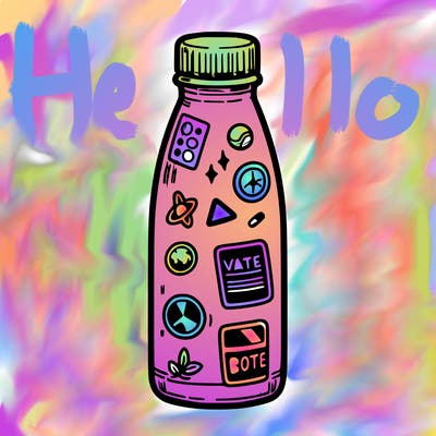 metal water bottle with stickers