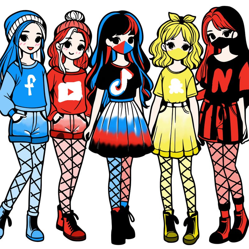 a group of five girls
