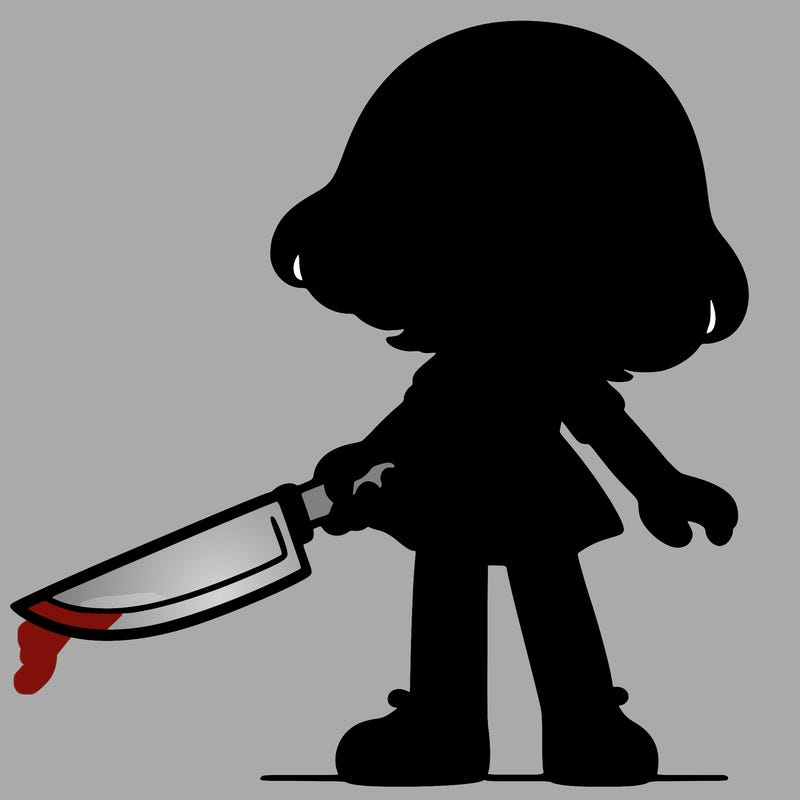a girl with a knife