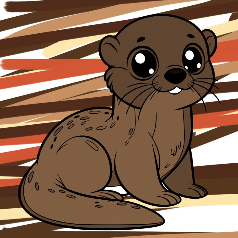otter, big eyes, full body