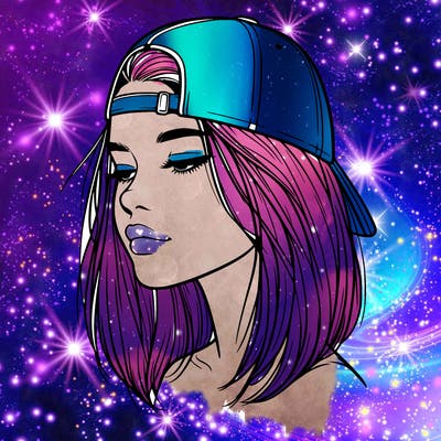 realistic  girl with a backwards hat