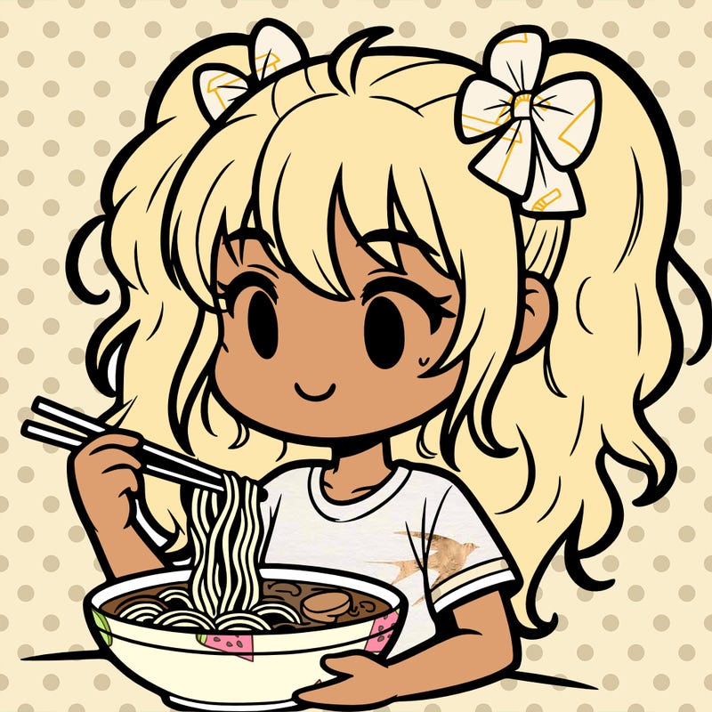 a girl eating ramen