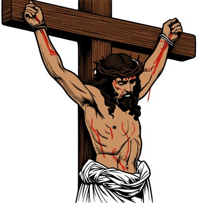 jesus realistic on the cross