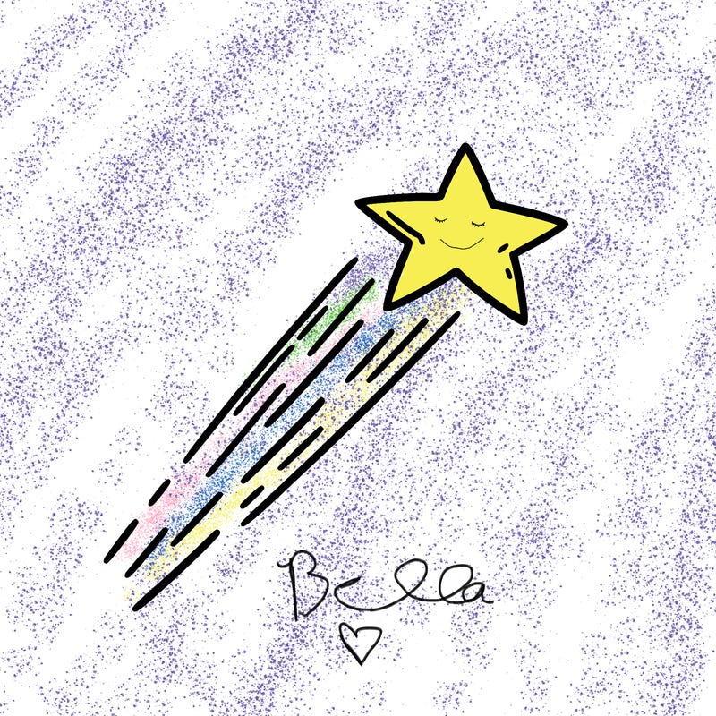 a shooting star in the sky