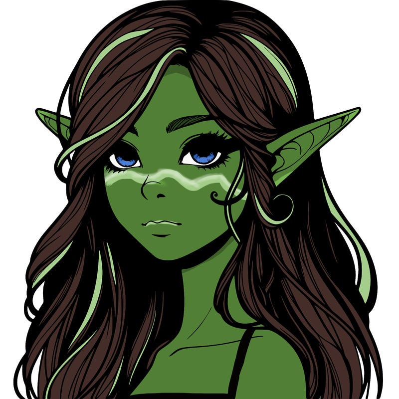 elf girl realistic dark fantasy