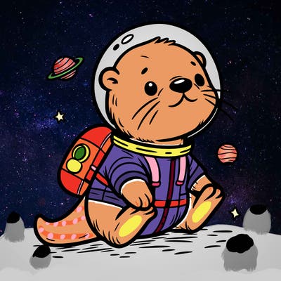 otter in a space suit