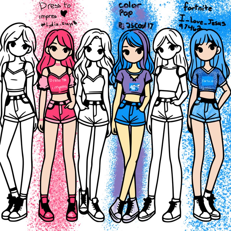 a group of girls wearing crop tops and shorts