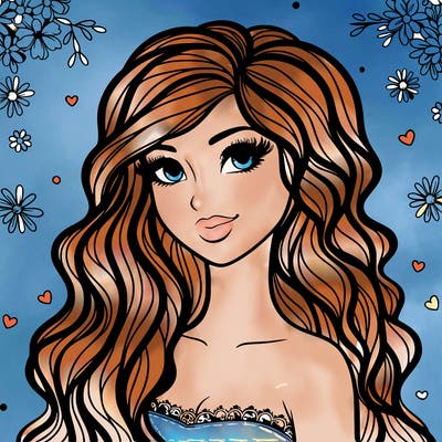 pretty woman with long wavy hair