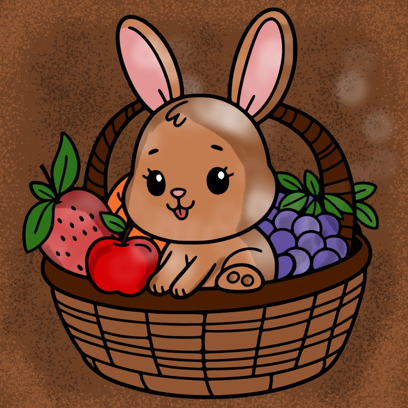 bunny in a fruit basket