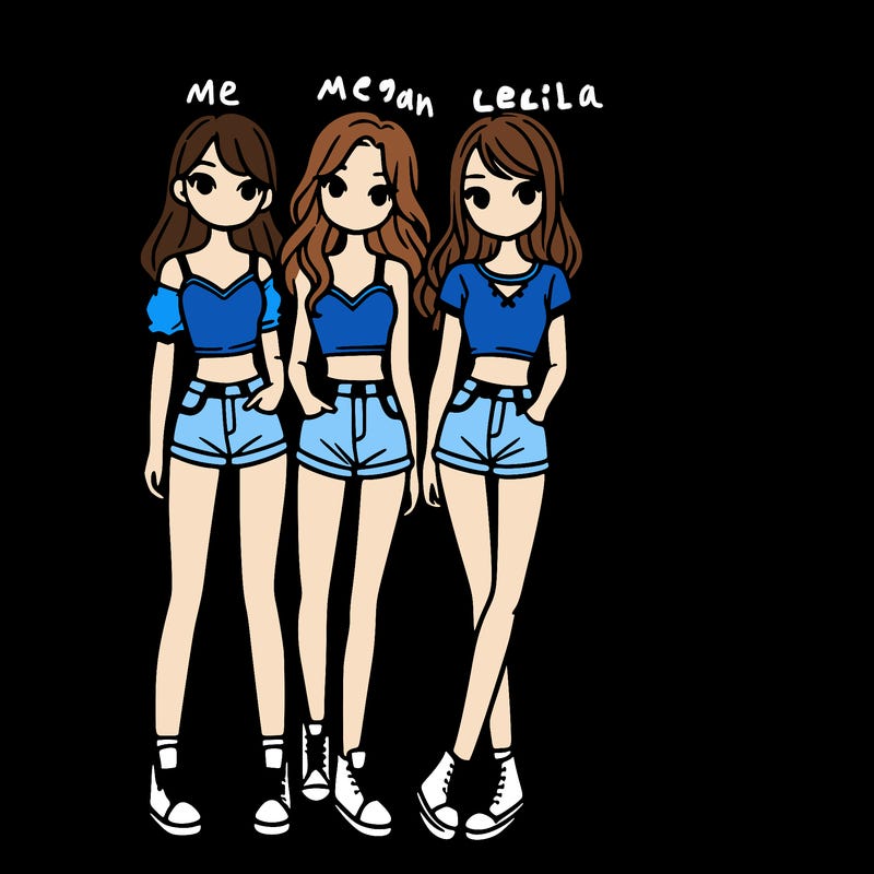 a group of girls wearing crop tops and shorts