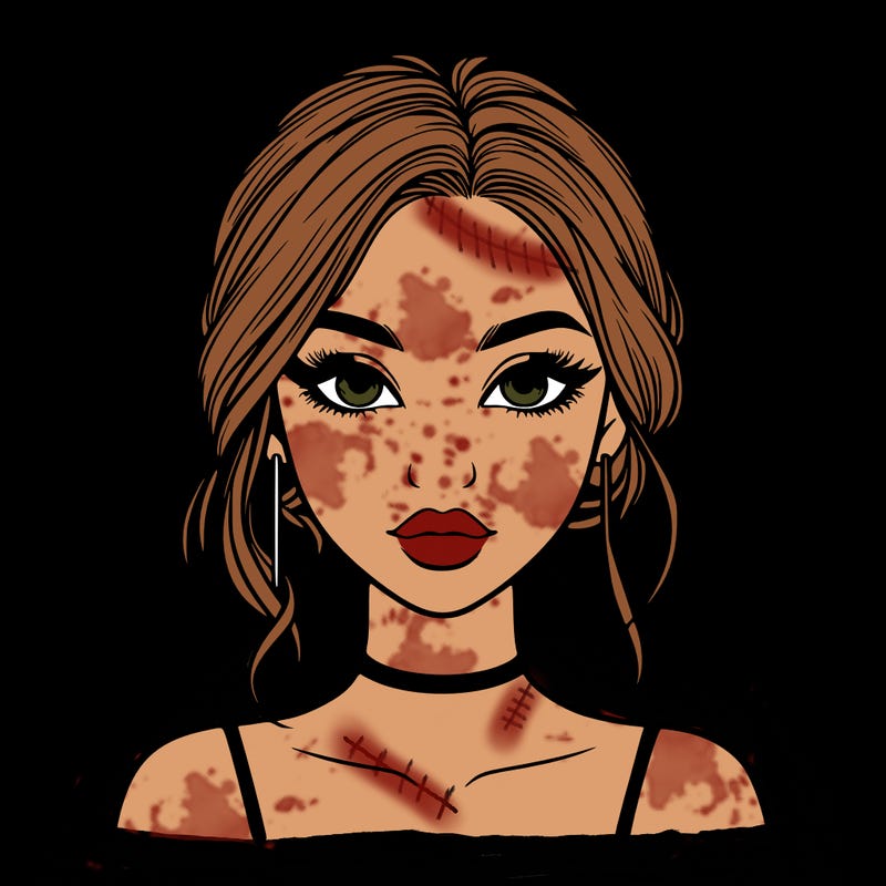 realistic girl with makeup on