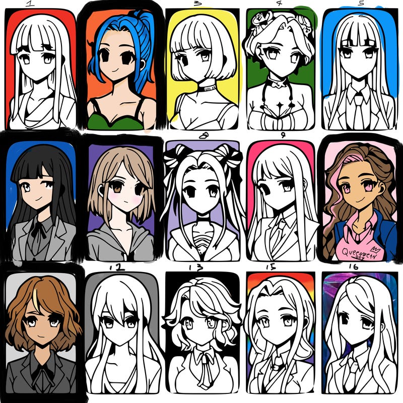 girls that look diffrent anime