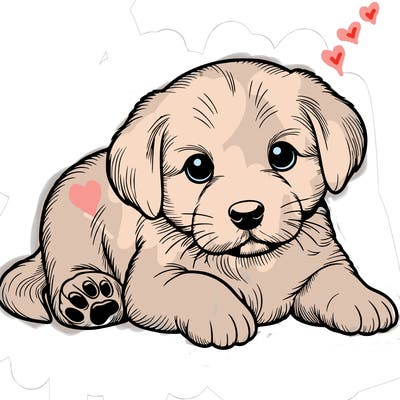 a cute realistic puppy