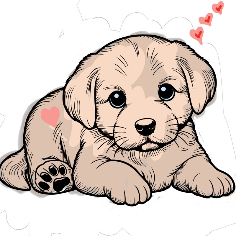 a cute realistic puppy