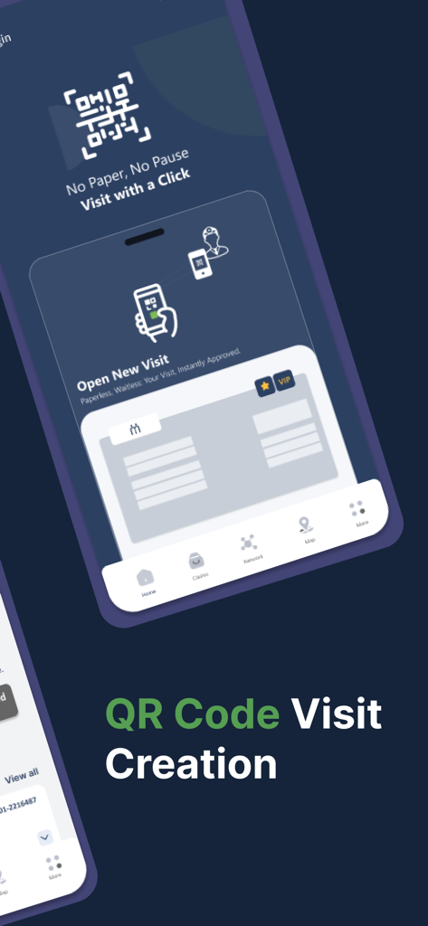 Medexa Jordan - Medexa Jordan mobile app screen showing QR code visit creation for paperless and instant medical appointments