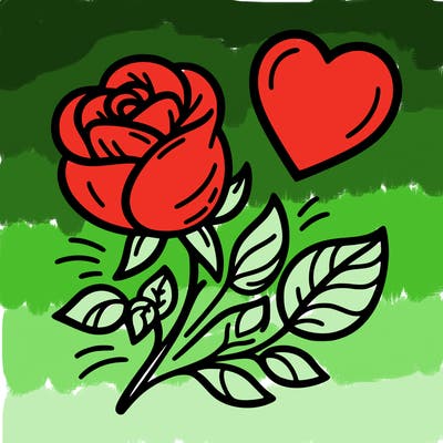 rose and heart