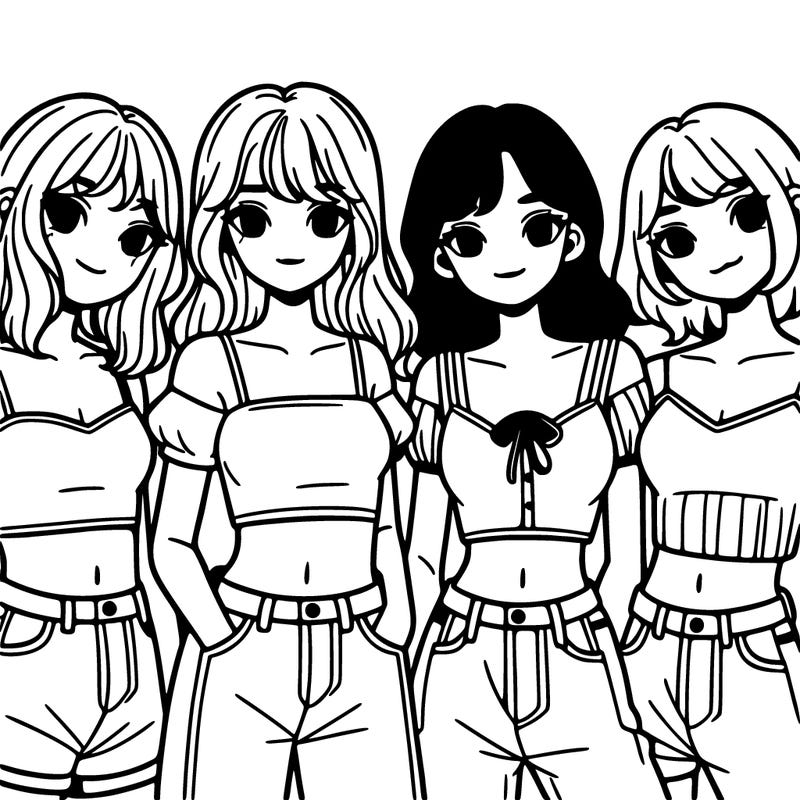 group of girls wearing crop tops