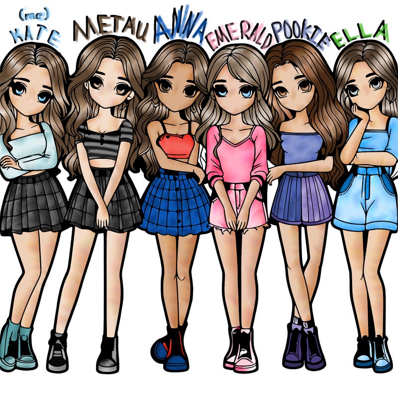 a group of girls realistic