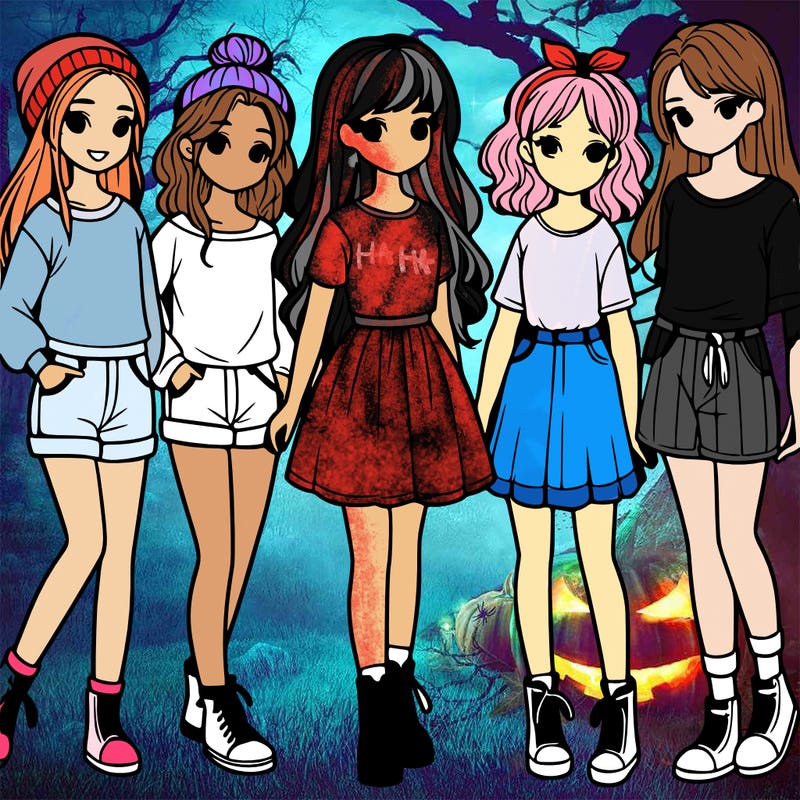 a group of five girls