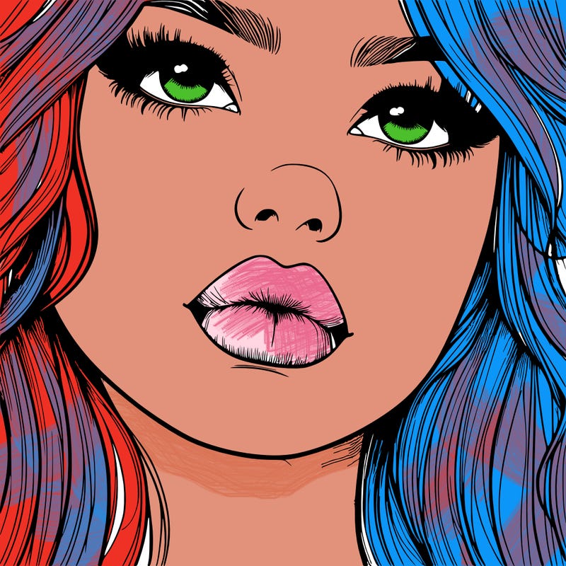 really realistic girl with lips