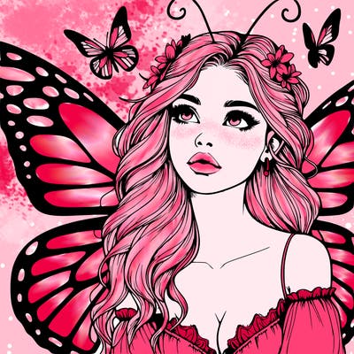 butterfly fairy realistic girl