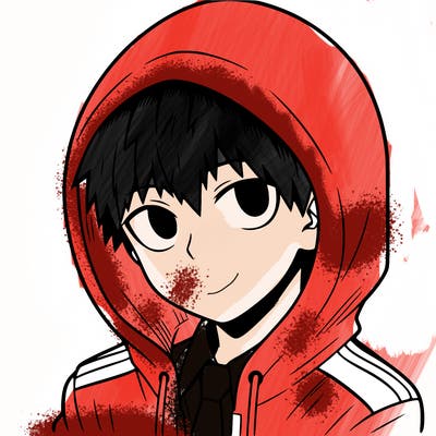 manga character with a hoodie