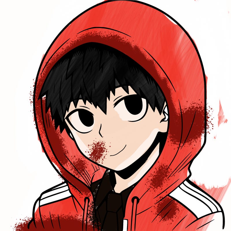 manga character with a hoodie