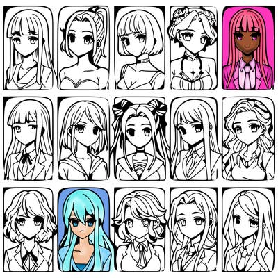 girls that look diffrent anime