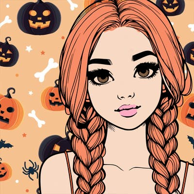 realistic girl with braids