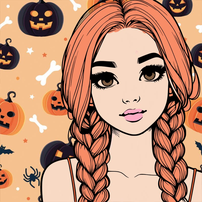 realistic girl with braids