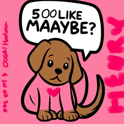 a puppy that says 5 like maybe