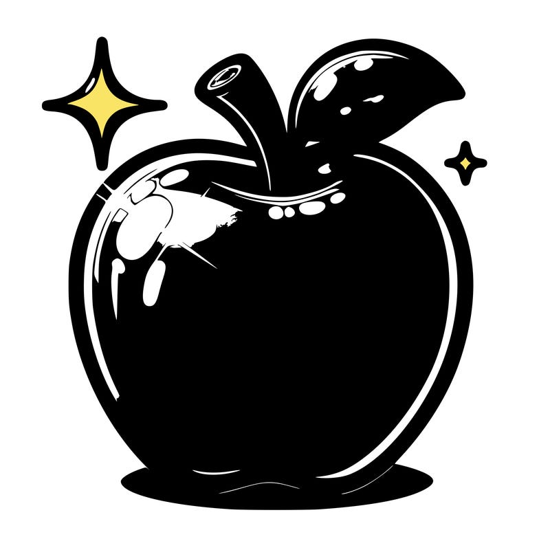 an apple that is shiny