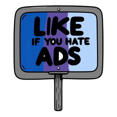 a sign that says like if you hate ads