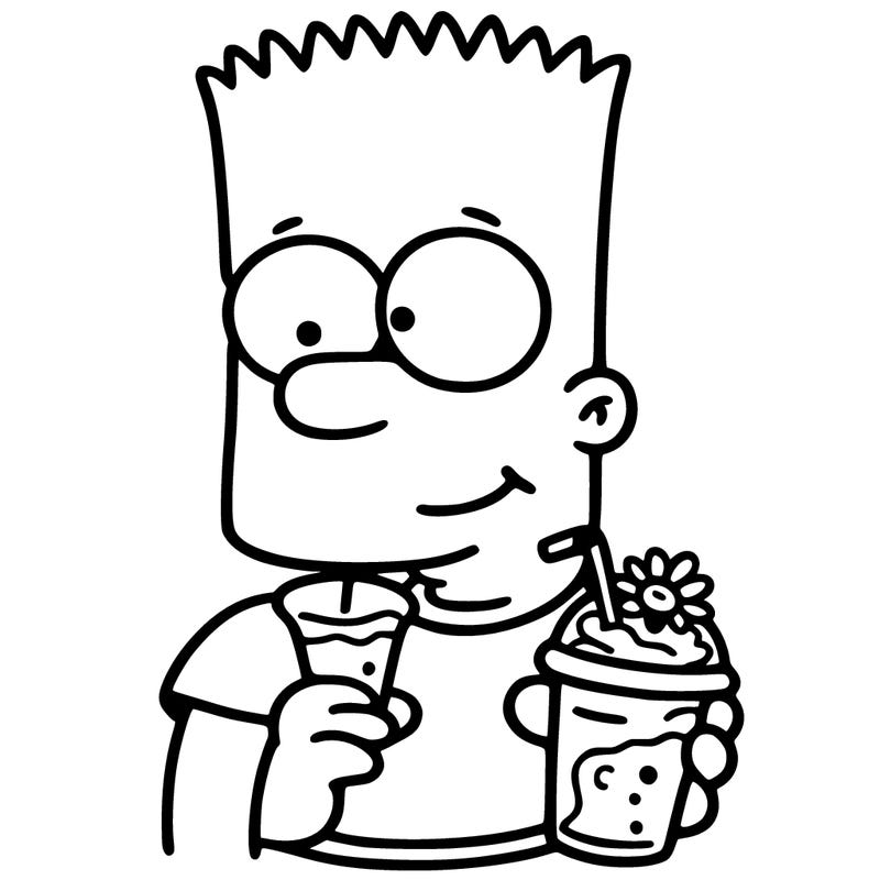 bart drinking a smoothie