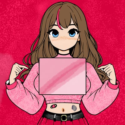 girl holding a blank sign in a long sleeve crop top