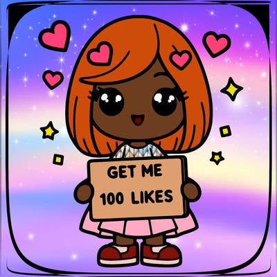a girl with a sign that says get me 100 likes