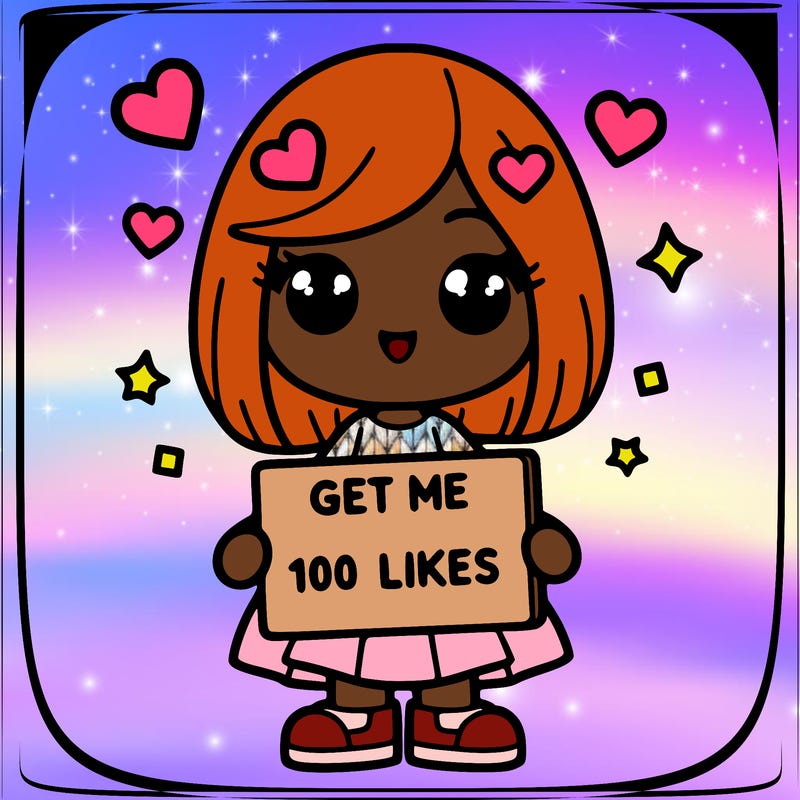 a girl with a sign that says get me 100 likes