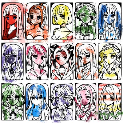 girls that look diffrent anime