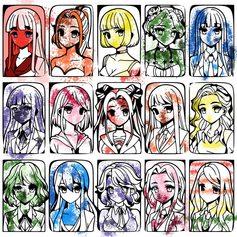 girls that look diffrent anime