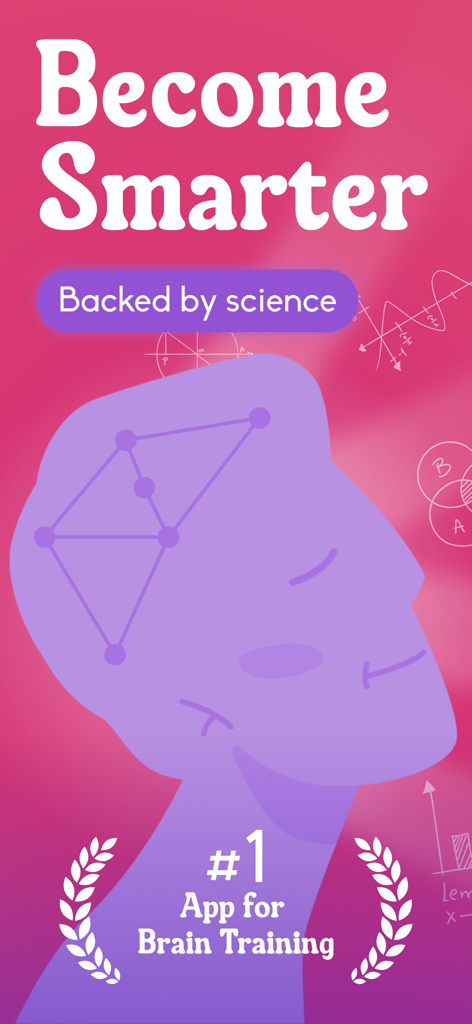 Simbo - IQ & Brain Training - Promotional graphic for Simbo app with text Become Smarter and Backed by Science