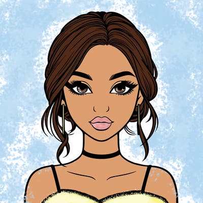 realistic girl with makeup on