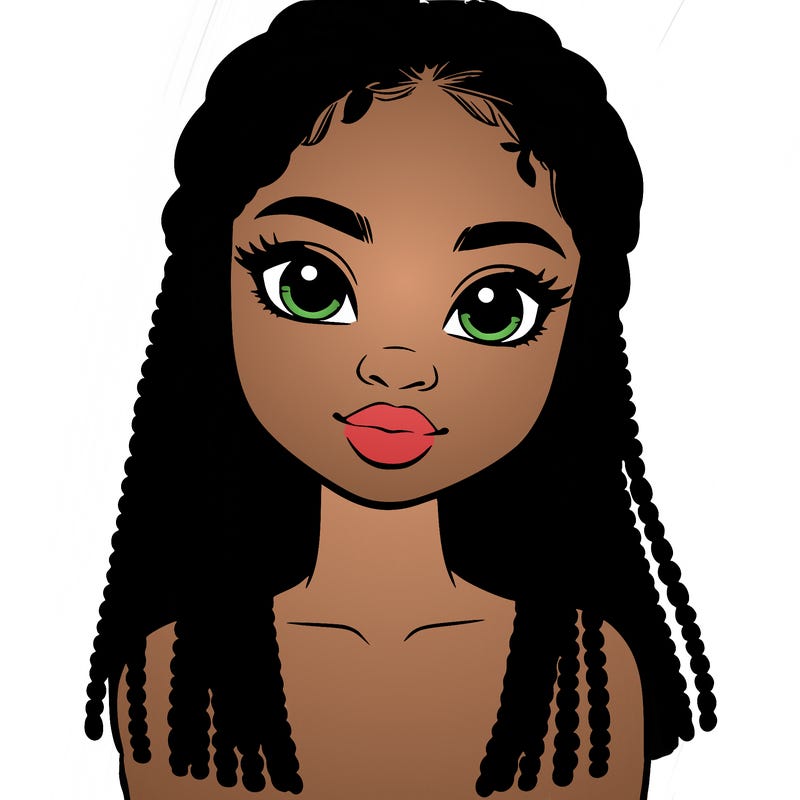 a realistic black girl with braids