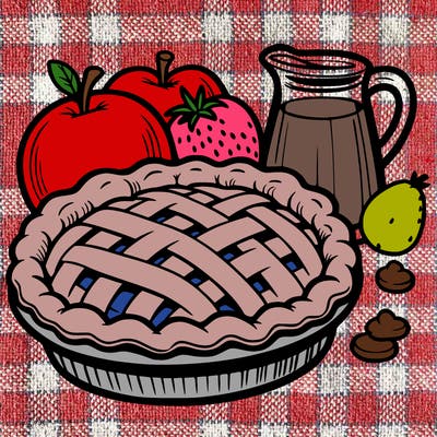 a pie of food