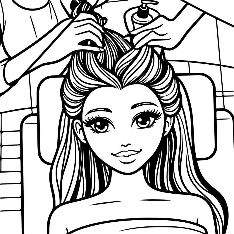 a girl in a spa getting her hair done