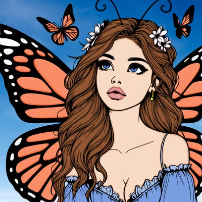 butterfly fairy realistic girl