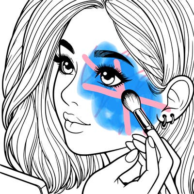 a realistic girl doing her makeup