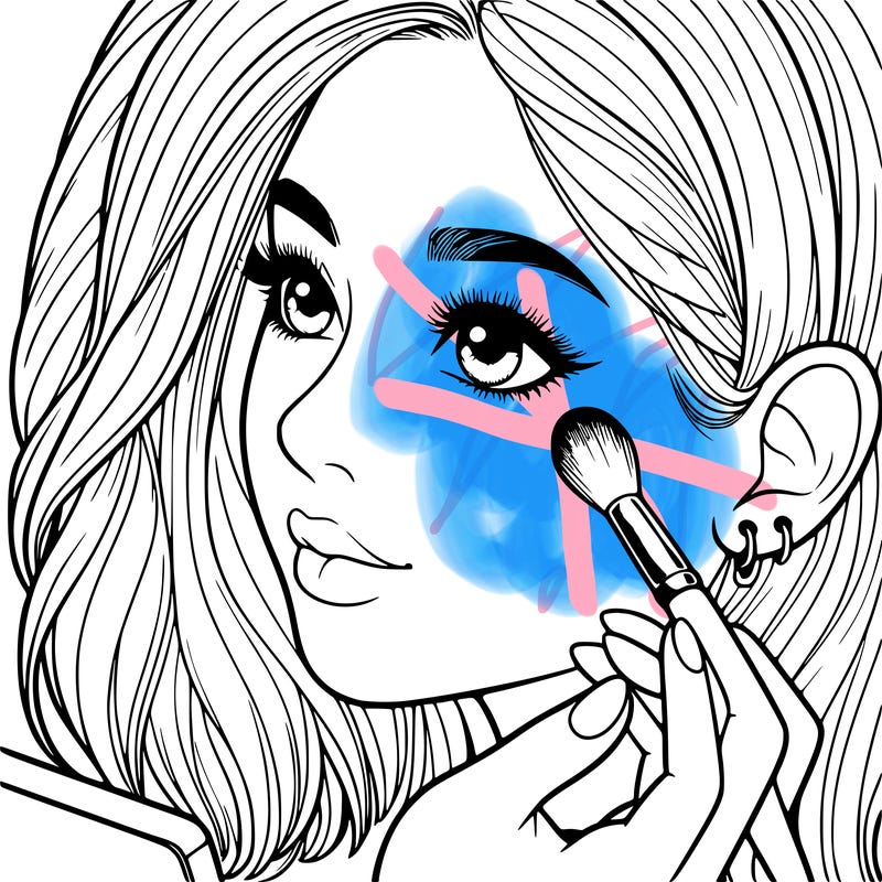 a realistic girl doing her makeup